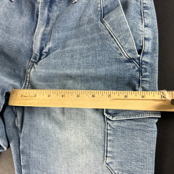 Paige Jean Women 29x27* Drew Cargo Pocket Straight Ankle Light Blue Denim Tag 28 - Picture 14 of 16